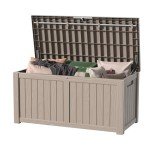 120 Gallon Waterproof Outdoor Storage Box - Light Brown