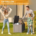 120 Gallon Waterproof Outdoor Storage Box - Light Brown