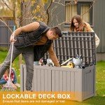 120 Gallon Waterproof Outdoor Storage Box - Light Brown