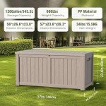 120 Gallon Waterproof Outdoor Storage Box - Light Brown