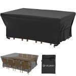 Waterproof Rectangular Patio Furniture Cover with Zipper