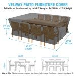 Waterproof Rectangular Patio Furniture Cover with Zipper