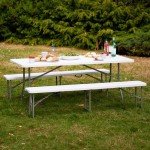 EDEBIBY Folding 6-Foot Resin Bench Set