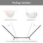 Beige 2-in-1 Convertible Hammock with Stand