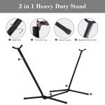 Beige 2-in-1 Convertible Hammock with Stand