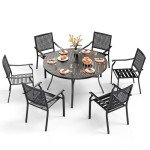 7-Piece Outdoor Round Dining Set for 6