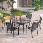 7-Piece Outdoor Round Dining Set for 6