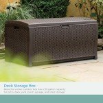 Suncast 99 Gallon Wicker Outdoor Storage Chest