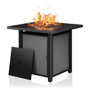 28" Shintenchi Propane Fire Pit Table, 50,000 BTU