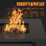28" Shintenchi Propane Fire Pit Table, 50,000 BTU