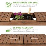 Mobile Garden Potting Bench with Sliding Tabletop
