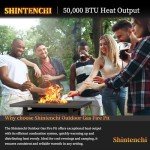 28" Shintenchi Propane Fire Pit Table, 50,000 BTU