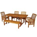 Maui Modern 6-Piece Acacia Outdoor Dining Set