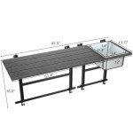 GDLF Adjustable Outdoor Bar Table with Ice Bucket
