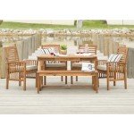 Maui Modern 6-Piece Acacia Outdoor Dining Set