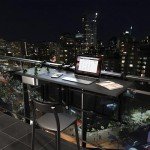 GDLF Adjustable Outdoor Bar Table with Ice Bucket