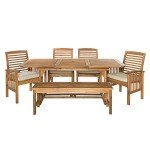 Maui Modern 6-Piece Acacia Outdoor Dining Set