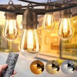 Remote-Controlled 48FT Outdoor String Lights with 15 Bulbs
