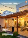 Remote-Controlled 48FT Outdoor String Lights with 15 Bulbs