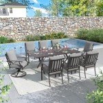 9-Piece Outdoor Patio Dining Set with Swivel Chairs