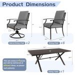 9-Piece Outdoor Patio Dining Set with Swivel Chairs