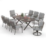 9-Piece Outdoor Patio Dining Set with Swivel Chairs