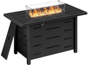 JAMFLY 43" Propane Fire Pit Table for Outdoors