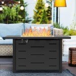 JAMFLY 43" Propane Fire Pit Table for Outdoors