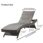 79'' Wicker Reclining Chaise Lounge Chair Set