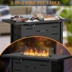 JAMFLY 43" Propane Fire Pit Table for Outdoors