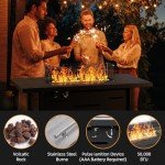 JAMFLY 43" Propane Fire Pit Table for Outdoors