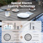 MIXPATIO 83" Rectangular Patio Dining Table for 8