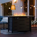 JAMFLY 43" Propane Fire Pit Table for Outdoors