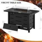JAMFLY 43" Propane Fire Pit Table for Outdoors