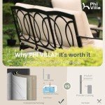 PHI VILLA 3-Seat Wicker & Metal Patio Sofa