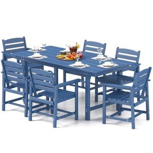 7-Piece Outdoor Dining Set with Umbrella Hole
