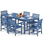 7-Piece Outdoor Dining Set with Umbrella Hole