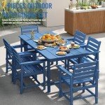 7-Piece Outdoor Dining Set with Umbrella Hole