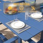 7-Piece Outdoor Dining Set with Umbrella Hole