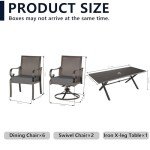 9-Piece Outdoor Dining Set with Swivel Chairs