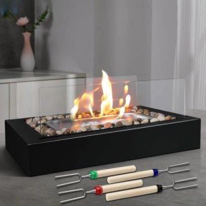 Portable Rectangle Fire Pit with S'mores Kit