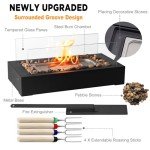 Portable Rectangle Fire Pit with S'mores Kit