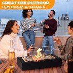 Portable Rectangle Fire Pit with S'mores Kit
