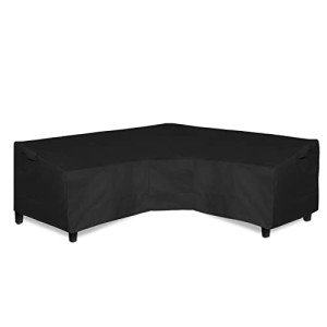 Waterproof V-Shaped Sectional Sofa Cover, Black
