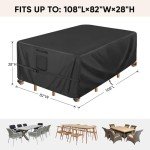 Heavy Duty Waterproof Patio Furniture Covers (Black)