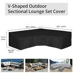 Waterproof V-Shaped Sectional Sofa Cover, Black
