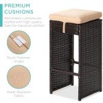 7-Piece Wicker Bar Dining Set for Outdoors