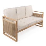 Gable 3-Seat Mid-Century Modern Outdoor Sofa