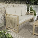 Gable 3-Seat Mid-Century Modern Outdoor Sofa