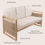 Gable 3-Seat Mid-Century Modern Outdoor Sofa